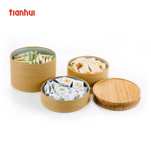 Cylinder Food Canister Coffee Tea Jar Storage Box with Bamboo Lid Storage Boxes & Bins Food Container Modern Round 216x85mm 3-6L